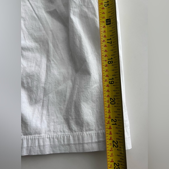 XCVI FAULKNER Cotton Wide Leg Crop Ruched Pants Cargo Pockets white M - Picture 8 of 8